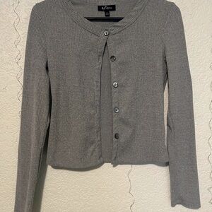 Self Esteem Gray Ribbed Cardigan